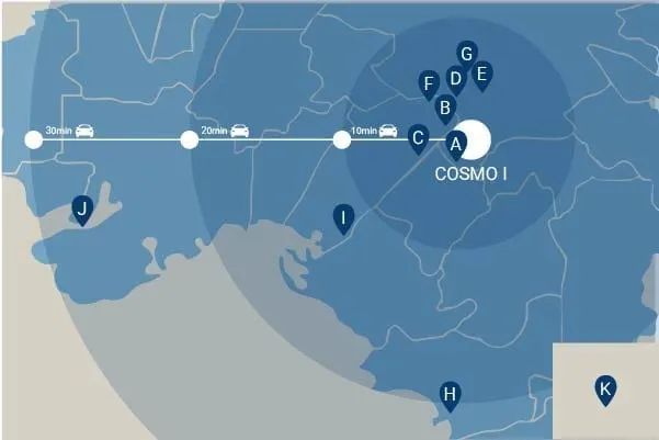Cosmo I — location map